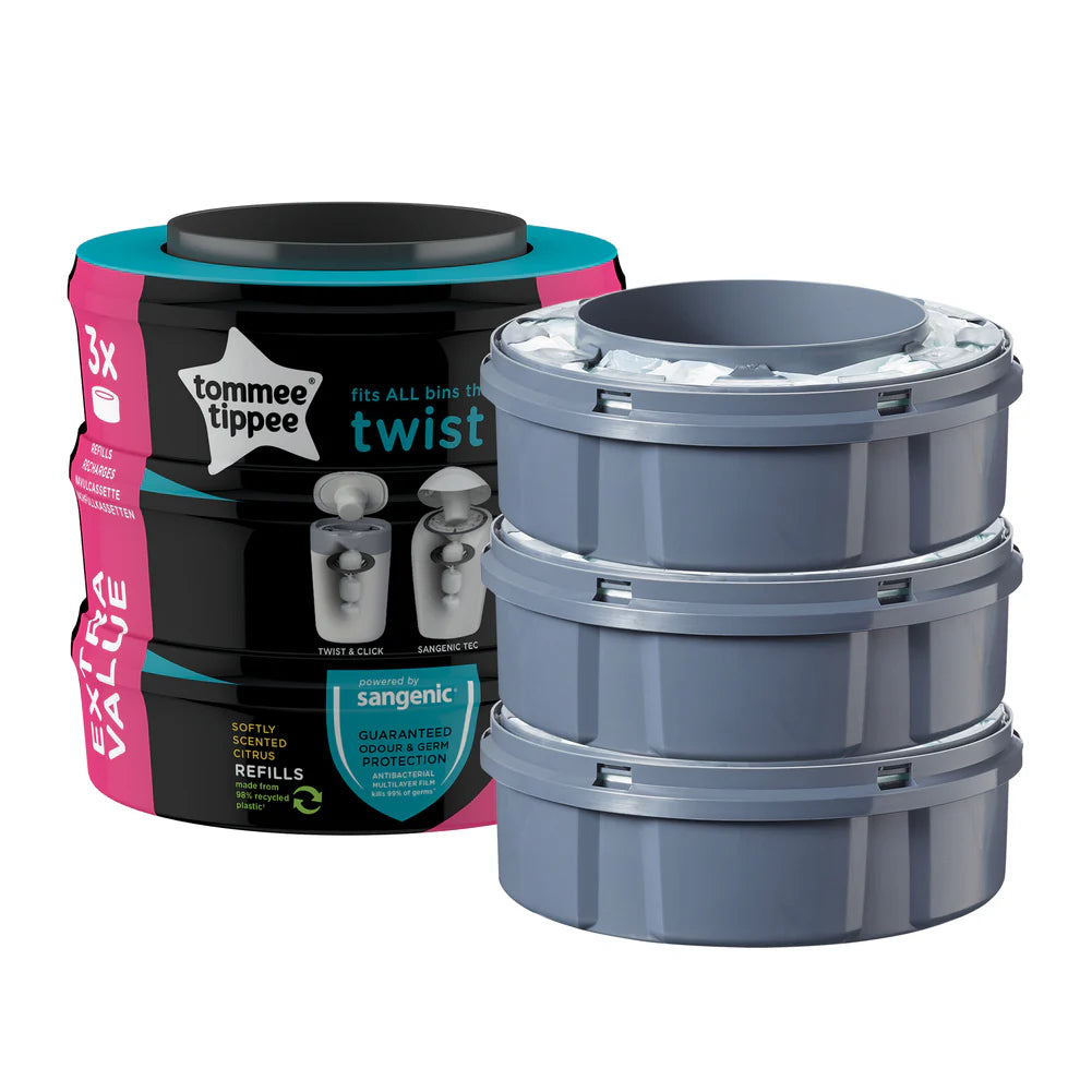 Tommee Tippee - Extra Value Twist & Click Bin Refill | 3 Cassettes