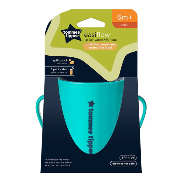 Tommee Tippee Easiflow 360° Cup w Handles | 200ml | 6m+ | Green