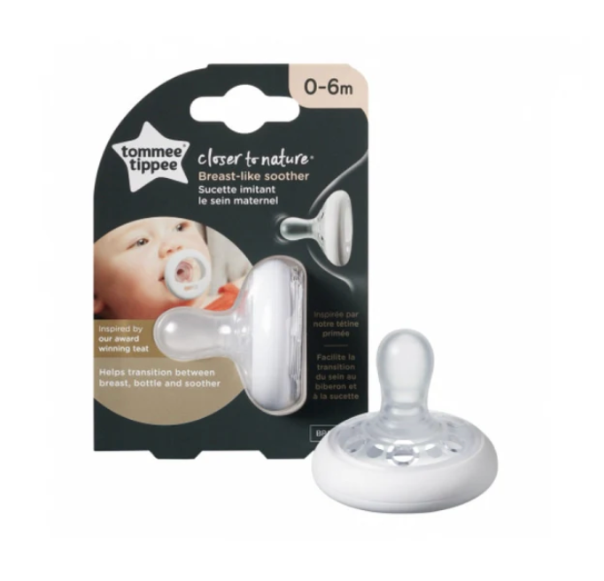Tommee TIppee Closer to Nature Breast-like Pacifier - 0-6 Months White