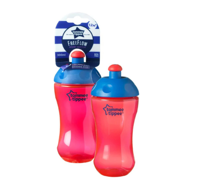 Tommee Tippee Free Flow Sport Bottle, 12m+ Red