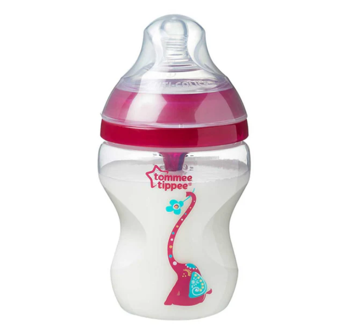 Tommee Tippee Advanced Anti Colic Decorated Bottle with Heat Sensing Tube, 260 ml, Girl