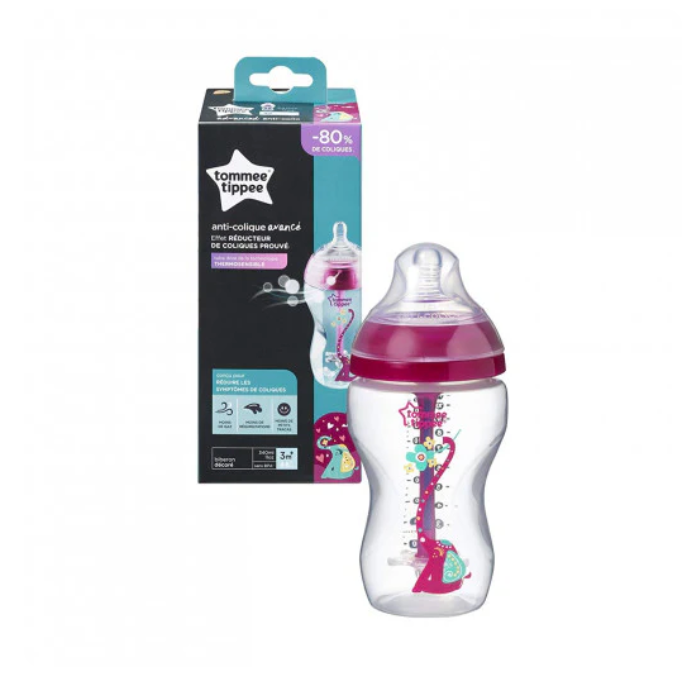 Tommee Tippee Advanced Anti Colic Decorated Bottle, 340 ml, Girl