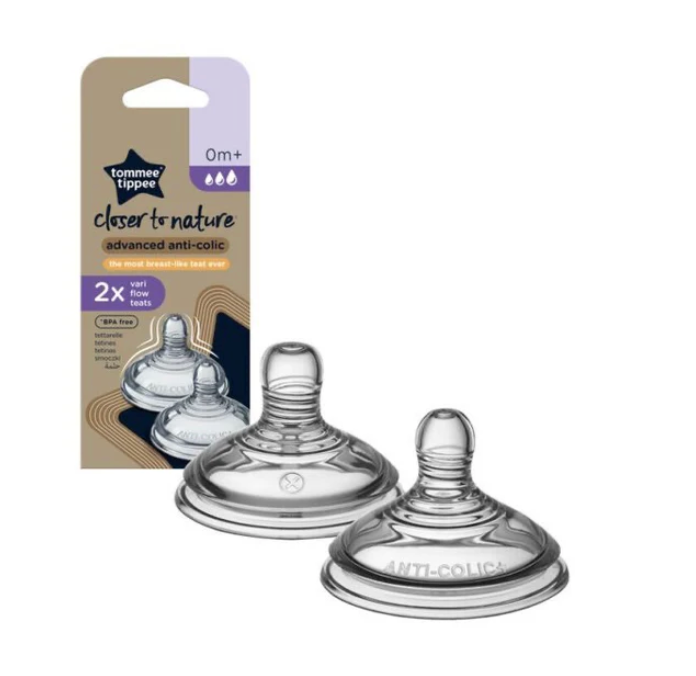 Tommee Tippee Advanced Anti-Colic Variable Flow Teats (0m+) x2