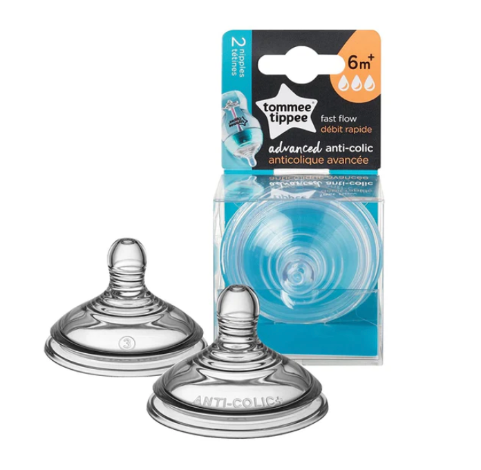 Tommee Tippee Advanced Anti-Colic Teat | Fast Flow | 2 Pack