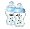 Tommee Tippee Closer to Nature Baby Bottle Decorated Blue, X2 Bottles, 260 ml