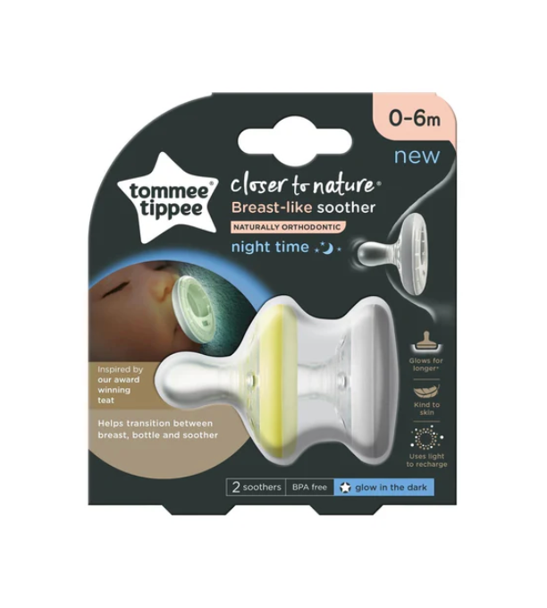 Tommee Tippee Breastlike Night Soother 0-6M (Glow in the dark)
