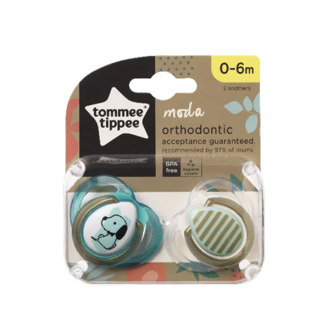 Tommee Tippee Moda Soother | 2 Soothers 0-6 Months