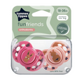 Tommee Tippee - Fun Friends | Red | 2 Soothers 18 - 36 Months