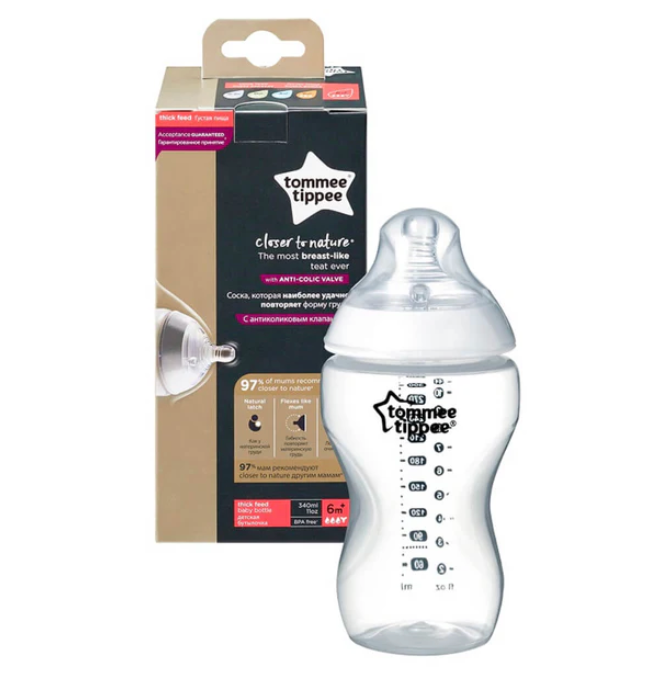Tommee Tippee Closer to Nature Clear Bottle AR, 340ml